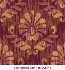 Palmette ikat damask pattern seamless vector background tile
