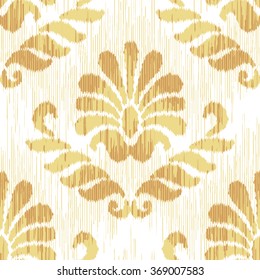 Palmette ikat damask pattern seamless vector background tile
