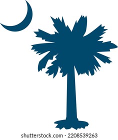 Palmetto Moon Clipart - Vector Illustration