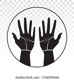 Palmist / palmistry with two human hands flat icon for apps or websites