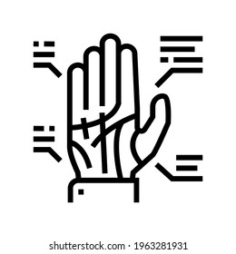 palmistry astrologische Linie Symbol Vektorgrafik. Palmisten astrologisches Zeichen. isoliertes Kontursymbol