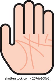 Palmistry fortune-telling with a simple line drawing