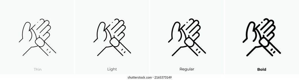 palmistry icon. Linear style sign isolated on white background. Vector illustration.