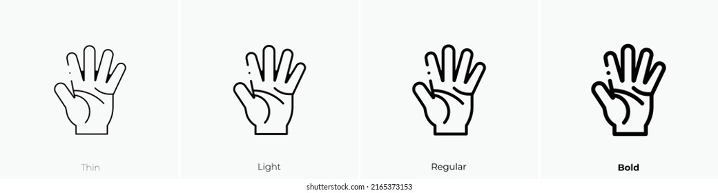 palmistry icon. Linear style sign isolated on white background. Vector illustration.