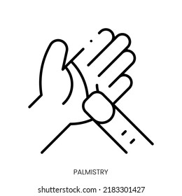 palmistry icon. Linear style sign isolated on white background. Vector illustration