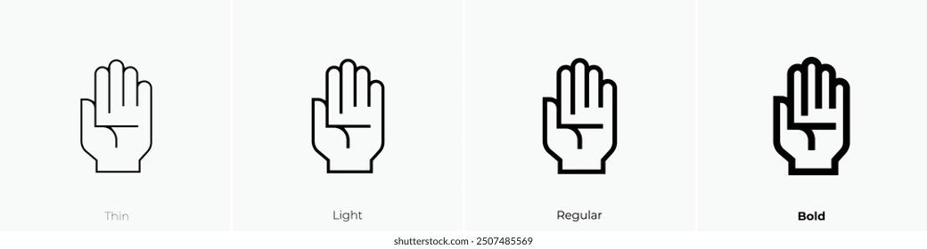 palmistry icon. Thin, Light Regular And Bold style design isolated on white background