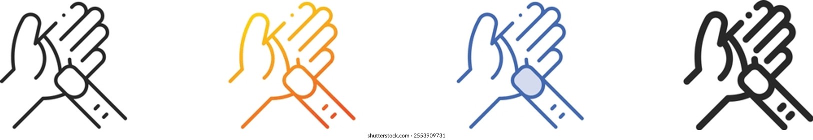 palmistry icon.Thin Linear, Gradient, Blue Stroke and bold Style Design Isolated On White Background