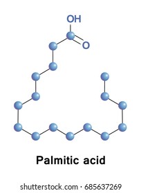 Palmitic, or hexadecanoic acid, is the most common saturated fatty acid found in animals, plants and microorganisms