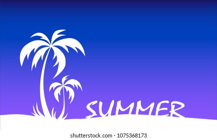 The palms. Background. Summer.