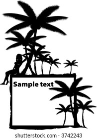 Palms. background with woman