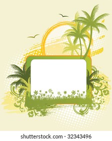 Palms banner, vector
