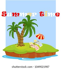 palms, beach, island, vacation