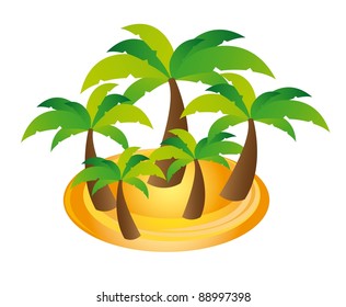 palms cartoons over white background. vector illustration