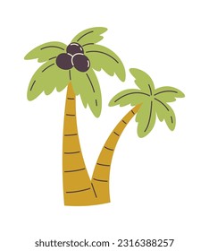 Palmen mit Kokosnuss-Vektorgrafik