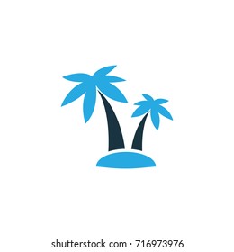 Palms Colorful Icon Symbol. Premium Quality Isolated Tree Element In Trendy Style.