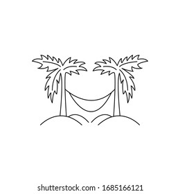 Icono del doodle de palmas. Dibujo a mano. Libro de colorear. Ilustración vectorial.