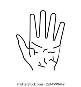 palms dry skin line icon vector. palms dry skin sign. isolated contour symbol black illustration