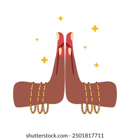 palms folded gesture namaste isolated