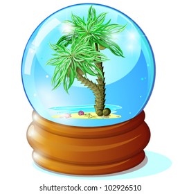 Palms in glass ball