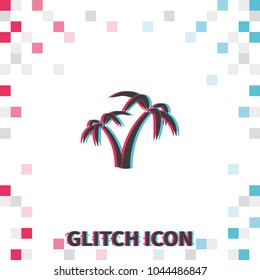 Palms  glitch effect vector icon.