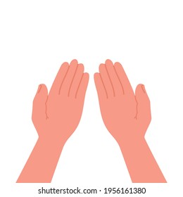 Palms of hands, hand icon vector isolated on white background, illustration.