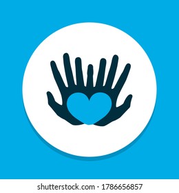 Palms icon colored symbol. Premium quality isolated hands element in trendy style.