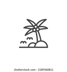 Icono plano de palmas. Ilustración símbolo de signo vectorial aislado, icono de isla de palmera, plantilla de logotipo de verano de palmera ilustración vectorial