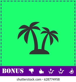 Palms icon flat. Simple vector symbol and bonus icon