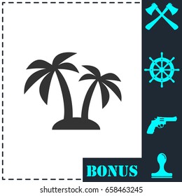 Palms icon flat. Simple vector symbol and bonus icon