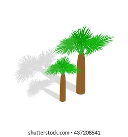 Palms icon in isometric 3d style