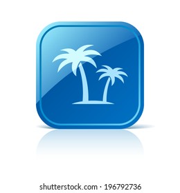 Palms icon on blue web button
