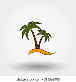 Palms. Icon for web and mobile application. Vector illustration on a white background.