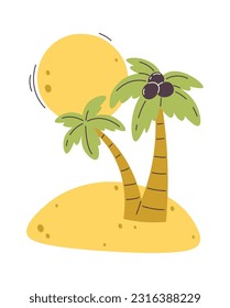 Palmeras En La Ilustración Del Vector De Playa