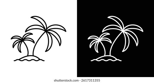 Palms on island icon vector for web and mobile app. Symbol isolated.