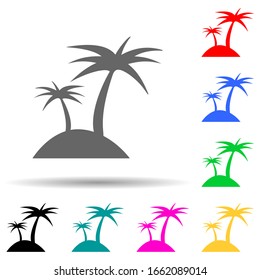 palms on the island multi color style icon. Simple glyph, flat vector of summer pleasure icons for ui and ux, website or mobile application