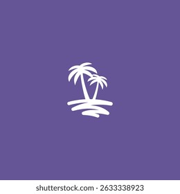 Palms in paradise An island getaway emblem