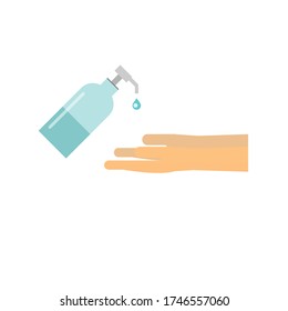 The palms prepare to receive the gel, wash hands thoroughly. Hand washing concept.