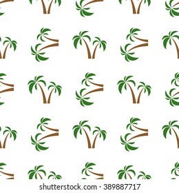 palms seamless isolated on white background, vector illustration