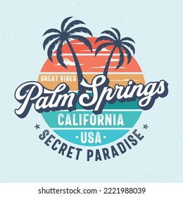 Palms Springs California - Tee Design For Printing. Good For Poster, Wallpaper, T-Shirt, Gift.