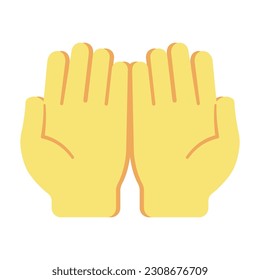 Palms up together emoji icon flat design on white background. Palms up gesture