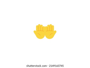 Palms Up Together Gesture Emoticon. Vector Palms Up Together Emoji