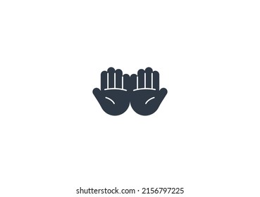 Palms Up Together Gesture Emoticon. Vector Palms Up Together Emoji