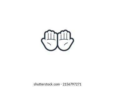 Palms Up Together Gesture Emoticon. Vector Palms Up Together Emoji