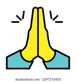 Palms up together vector flat icons. Isolated palms up together emoji illustration