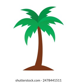 Palms tree flat vector illustration on white background
