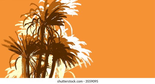 palms trees background. Vector illustration