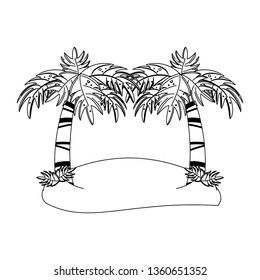 Palms trees on beach