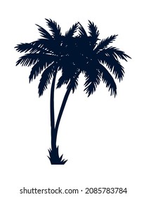 palms tropical plants silhouette icon