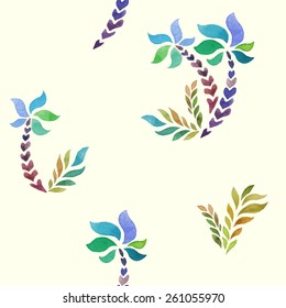 palms. watercolor seamless pattern