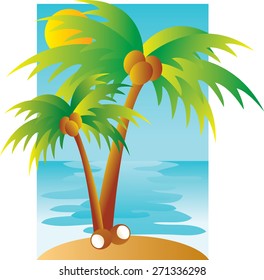 palmtree cartoon illustration vector